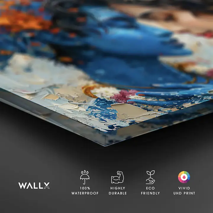 Radha Krishna Romantic Love Serene Vivid Acrylic Wall Art - Master