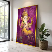 Ganesh Artistic Serene Purple Vivid Framed Wall Art - Master