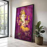 Ganesh Artistic Serene Purple Vivid Framed Wall Art - Master