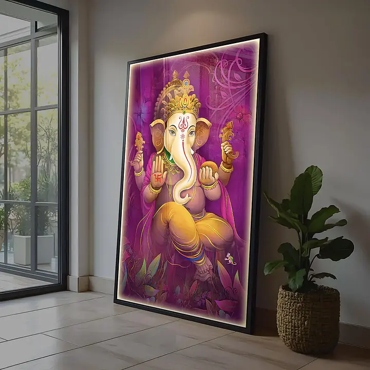 Ganesh Artistic Serene Purple Vivid Framed Wall Art - Master