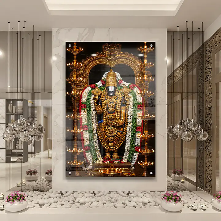 Tirupati Venkateshwara Premium Divine Wall Art Acrylic Digital Print - Master