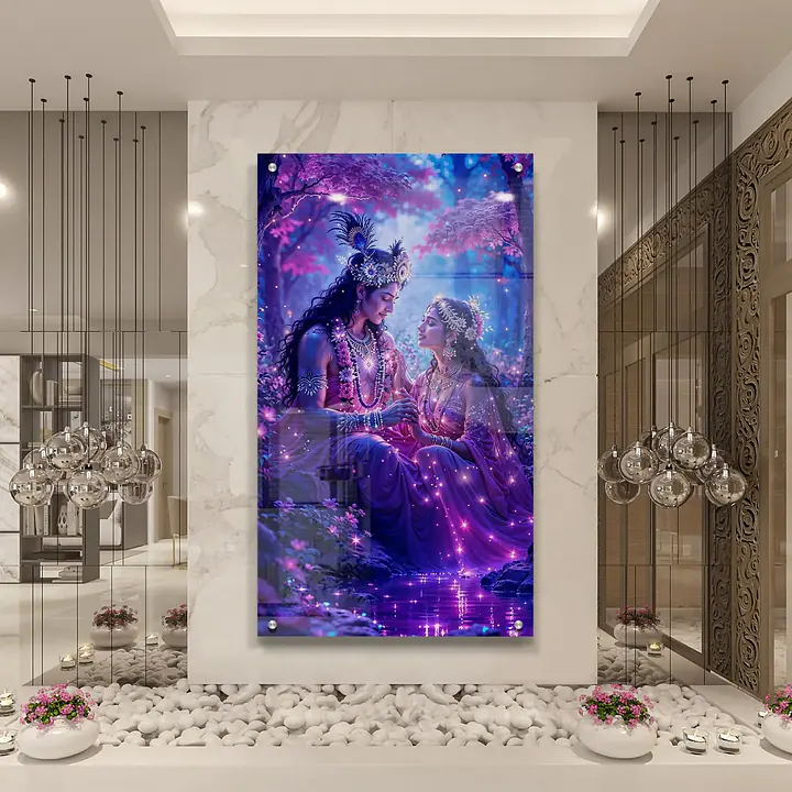 Radha Krishna Vivid Acrylic Wall Art - Master